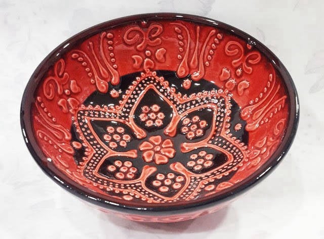 geleneksel türk çini sanatıyla üretilmiş 10 cm kase