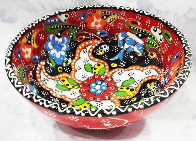 	El emeği ile yapılmış Kütahya çini kase – 15 cm