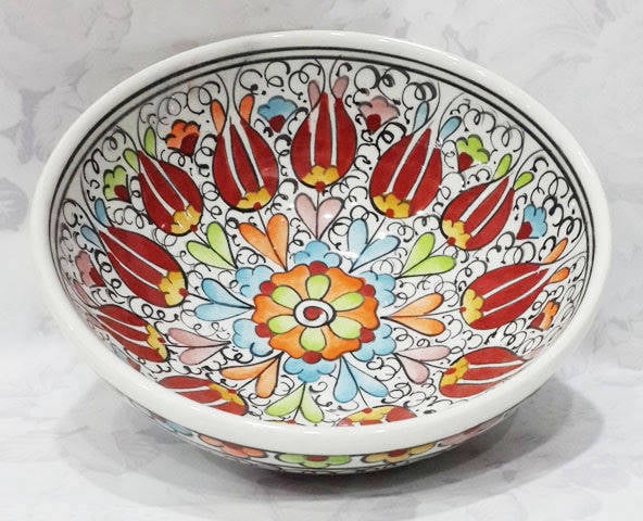 	15 cm çini kase – Kütahya’dan özel samur deseni