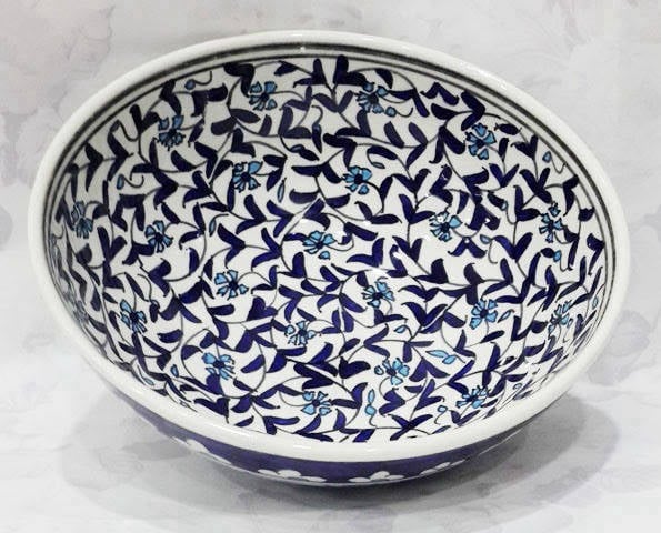 	Samur desenli 15 cm el işi çini kase Kütahya