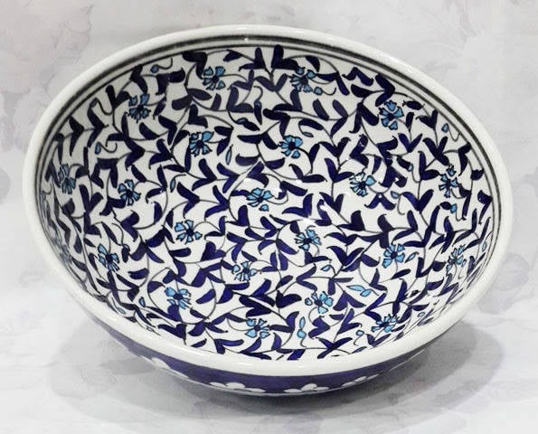 	Samur desenli 15 cm el işi çini kase Kütahya