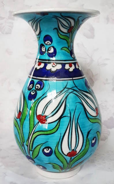 Kütahya 15 cm el yapımı vazo