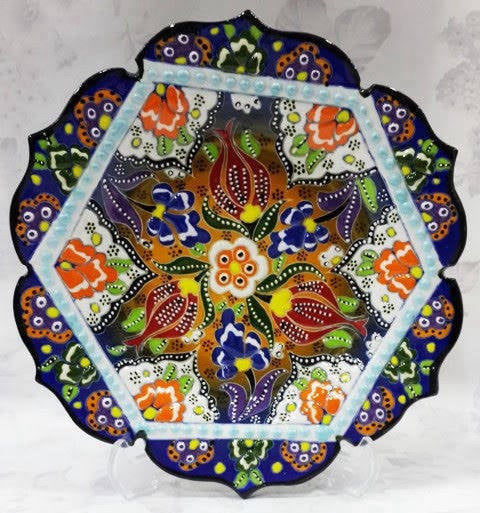 18 cm Türk motifli çini tabak
