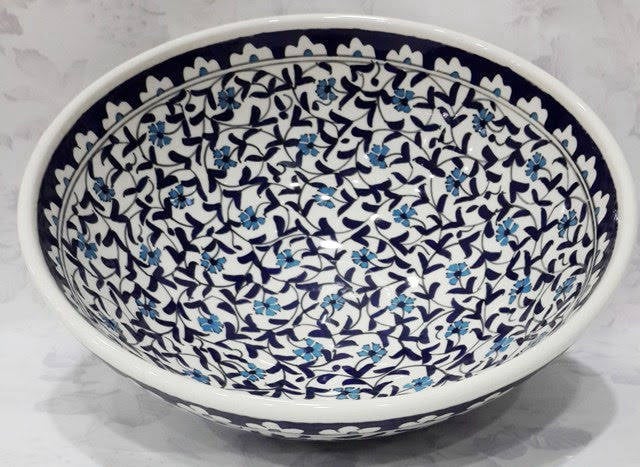 Mavi beyaz 20 cm Kütahya çini kase