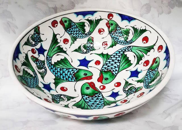 renkli el işi 25 cm çini kase tasarımı