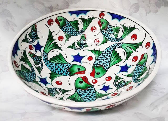 renkli el işi 25 cm çini kase tasarımı