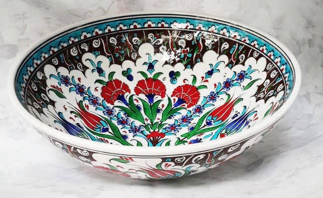 Kütahya çini kase el işçiliği 25 cm