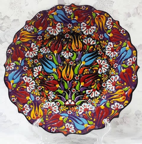 El yapımı 30 cm çini tabak