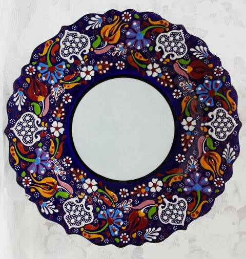 El yapımı 30 cm resim tabak