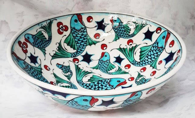 30 cm samur desenli çini kase